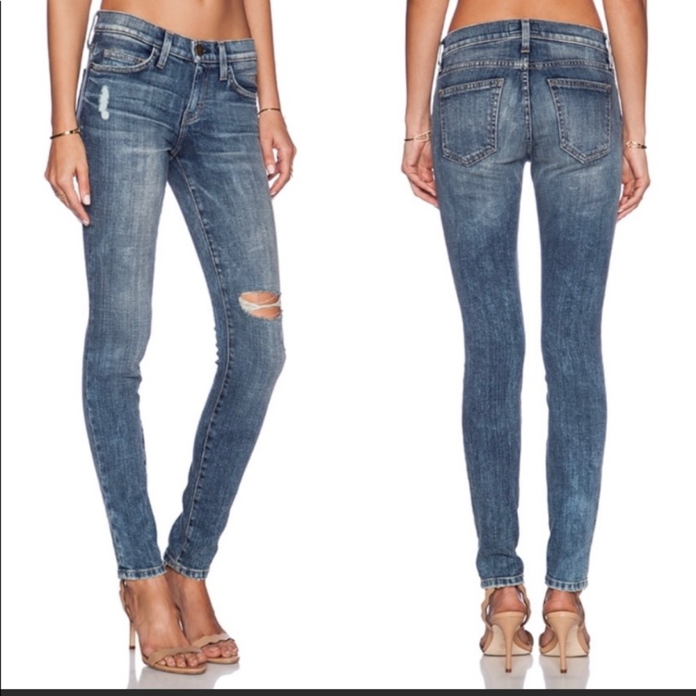 Current/Elliott ankle skinny jeans Destroy distres